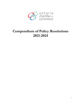 Compendium of Policy Resolutions 2021-2024