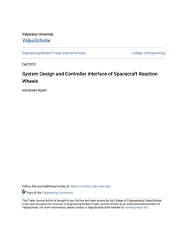 System Design and Controller Interface of Spacecraft Reaction Wheels