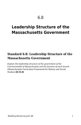 Leadership Structure of the Massachusetts Government