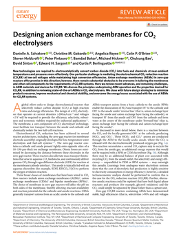 Designing Anion Exchange Membranes for CO2 Electrolysers