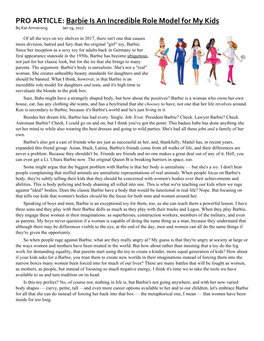 PRO ARTICLE: ​Barbie Is an Incredible Role Model for My Kids