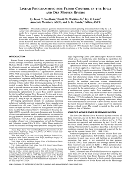 Linear Programming for Flood Control on the Iowa and Des Moines Rivers