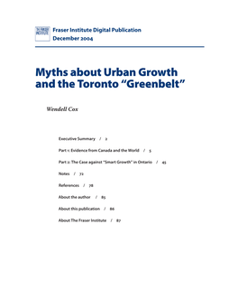 Myths About Urban Growth and the Toronto 