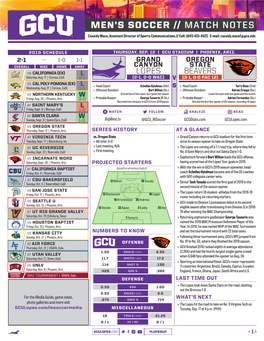 Men's Soccer // Match Notes