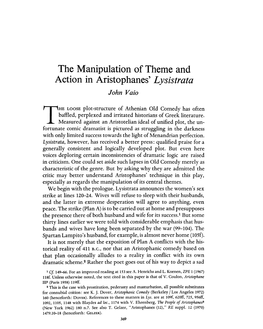 The Manipulation of Theme and Action in Aristophanes' Lysistrata John Vaio