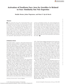 Activation of Fusiform Face Area by Greebles Is Related to Face Similarity but Not Expertise