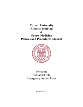 Cornell University Athletic Training & Sports Medicine Policies And