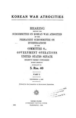 Korean War Atrocities, Hearing, Part 3