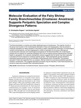 (Crustacea: Anostraca) Supports Peripatric Speciation and Complex Divergence Patterns