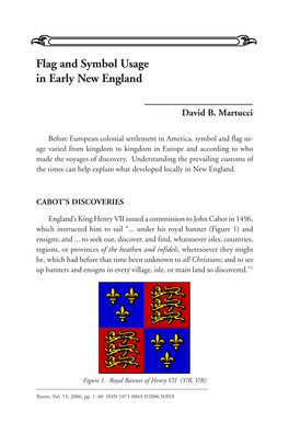 Flag and Symbol Usage in Early New England 1