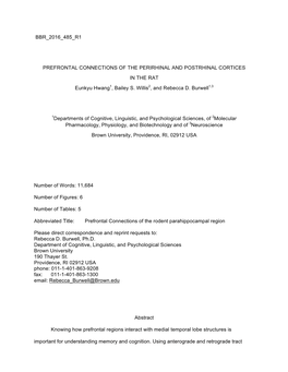Bbr 2016 485 R1 Prefrontal Connections Of