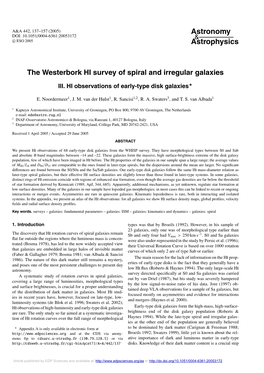 The Westerbork HI Survey of Spiral and Irregular Galaxies