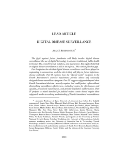 Lead Article Digital Disease Surveillance