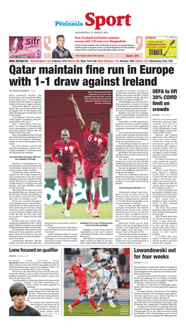 Qatar Maintain Fine Run in Europe with 1-1 Draw Against Ireland