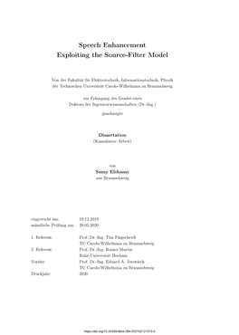 Speech Enhancement Exploiting the Source-Filter Model