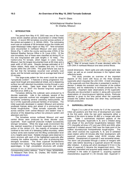 19.3 an Overview of the May 10, 2003 Tornado Outbreak Fred H. Glass