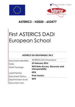 First ASTERICS European School