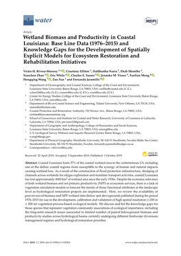 Wetland Biomass and Productivity in Coastal Louisiana