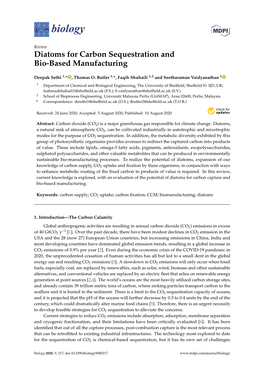 Diatoms for Carbon Sequestration and Bio-Based Manufacturing