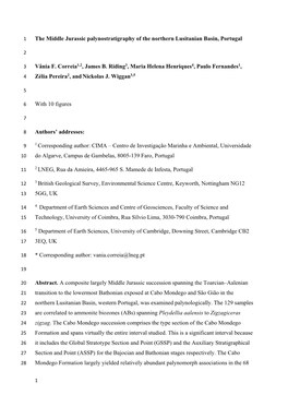 The Middle Jurassic Palynostratigraphy of the Northern Lusitanian Basin, Portugal