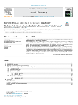 Lacrimal Drainage Anatomy in the Japanese Population