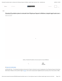 Cleveland Foundation Plans to Relocate from Playhouse Square to Midtown, Despite Legal Tussle Over Site - Cleveland.Com 6/29/19, 1:18 PM