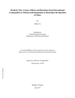 Death by Fire: Causes, E Ffects and Reactions from International Communities to Tibetan Self - Immolation to Determine the Q Uestion of Tibet