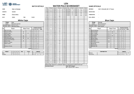 Len Water Polo Scoresheet