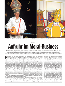 Aufruhr Im Moral-Business MTV Startet „Popetown“, Eine Cartoon-Serie, Die Nicht Weiter Der Rede Wert Wäre