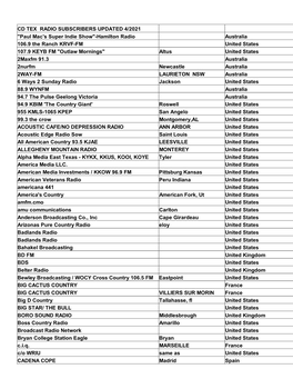The Radio List