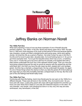 Jeffrey Banks on Norman Norell