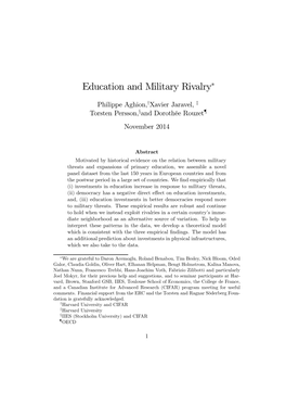 Education and Military Rivalry∗