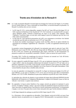 Trente Ans D'évolution De La Renault 4
