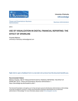 Use of Visualization in Digital Financial Reporting: the Effect of Sparkline