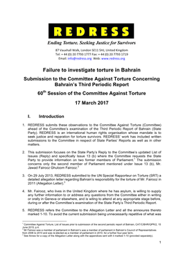 Failure to Investigate Torture in Bahrain