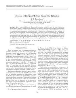 Influence of the Gould Belt on Interstellar Extinction