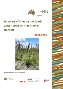 Summary of Sites on the South West Australian Transitional Transect