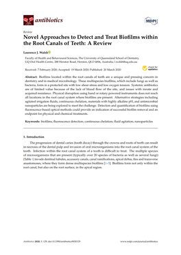 Novel Approaches to Detect and Treat Biofilms Within the Root Canals Of