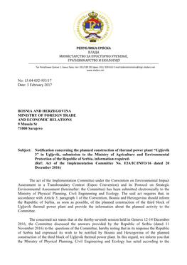 16.3. Letter from Bih to Serbia 03.02.2017 ENG.Doc.Pdf