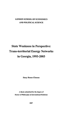 Trans-Territorial Energy Networks in Georgia, 1993-2003