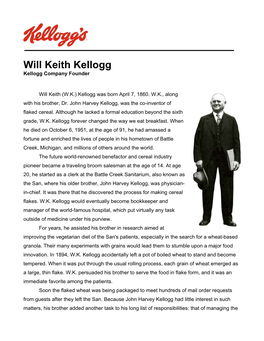 BIO Will Keith (W.K.)