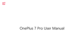 Oneplus 7 Pro User Manual