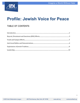 Profile: Jewish Voice for Peace