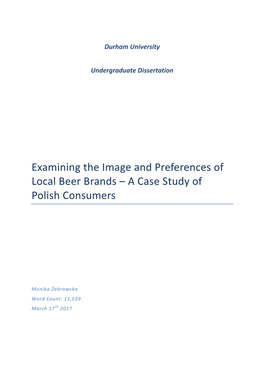 Examining the Image and Preferences of Local Beer Brands – a Case Study of Polish Consumers