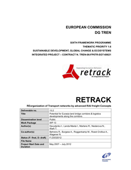 Potential for Eurasia Land Bridge Corridors & Logistics Developments