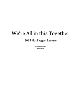 Mactaggart Lecture