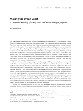 Making the Urban Coast a Geosocial Reading of Land, Sand, and Water in Lagos, Nigeria