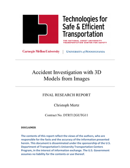 Accident Investigation with 3D Models from Images