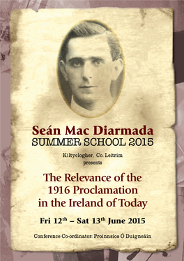 Seán Mac Diarmada Summer School 2015 Kiltyclogher, Co