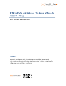 DOC Institute and National Film Board of Canada Research Findings